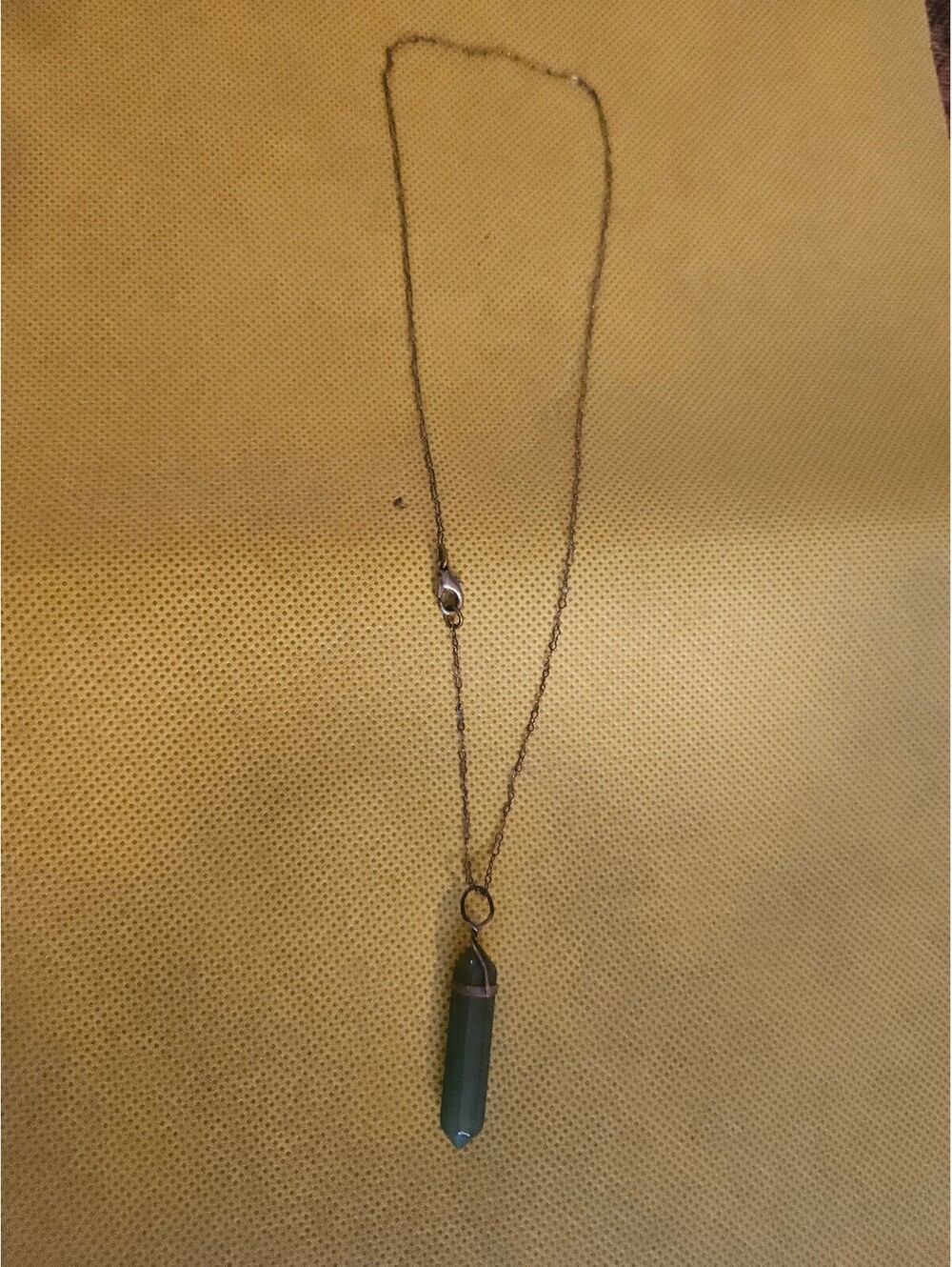 Vintage elongated Stone Pendant Necklace - as-is unknown origin as shown
